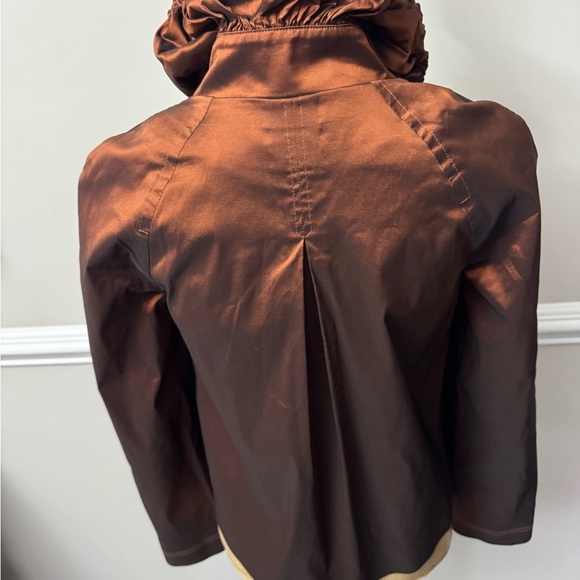 St John Elegant Brown Ruffled Women's Jacket P - Picture 3 of 12